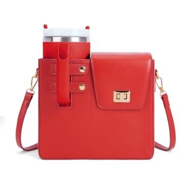 Imagem de Stanley Bolsa para copo com alça - Bolsa tiracolo portátil para armazenamento de garrafa de água Stanley Cup Tumbler, Vermelho original, 9.25 x 3.94 x 8.27 inches