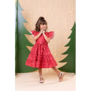 Imagem de Vestido Infantil Vermelho Natal Natalino Festa Luxo - no-brand, 4, Ver