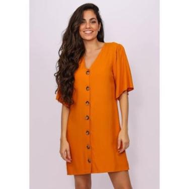 Imagem de Vestido Curto Camisa Viscose Mostarda - P - Veste do 38 ao 40-Feminino