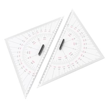 Imagem de Jiawu Régua de Triângulo de Desenho de Gráficos, Governantes de Triângulo Marinho Acrílico de 300 Mm, Governante de Desenho Transparente para Medição de Distância, Ensino