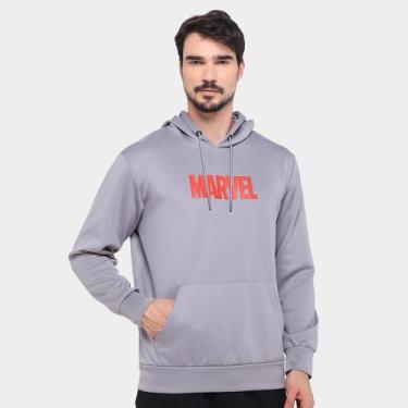 Imagem de Moletom Mooncity Marvel I Masculino, Cinza claro, G