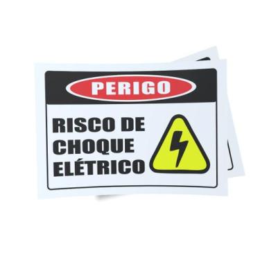 Imagem de Kit 3 Placas sinalização 15x21cm EM PVC PL(142) - Tema: Cerca Elétrica