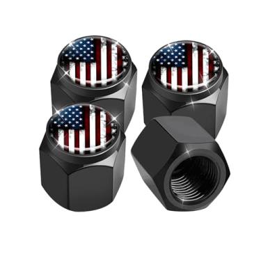 Imagem de Pacote com 4 tampas de haste de válvula de pneu, tampas de haste de roda de carro, tampas de válvula de ar de alumínio, ajuste universal para carros, SUVs, caminhões, bicicletas e motocicletas