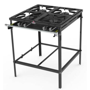 Imagem de Fogão Industrial Progás PM-400F C/ 4 Queimadores Desmontável De Baixa Pressão C/ Saída Para Forno