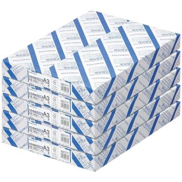 Imagem de Kokuyo Papel para impressora, 5 resmas de papel de cópia A3 KB espessura 0,09 mm, 64gsm, 80 brilhantes (ISO), 2500 (500 x 5) folhas, certificado FSC, importação do Japão (KB-38N)