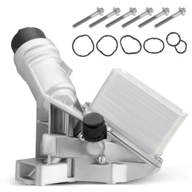 Imagem de 11428583895 Conjunto de carcaça do filtro do refrigerador de óleo do motor compatível com BMW 340i, 440i, 540i, 640i, 740i, M240i, X3, X4 3.0L 2016-2021, motor B58, substituição para 11428511391