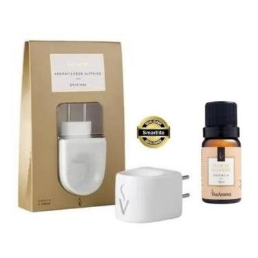 Imagem de Kit Aromatizador Difusor Porcelana Via Aroma + Essência 10ml Madeira N