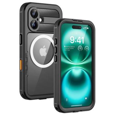 Imagem de Capa de telefone Lanhiem Magnetic para iPhone 16 Plus à prova d'água