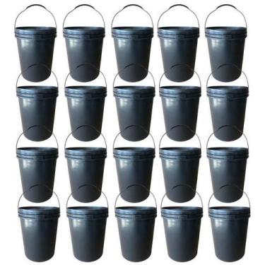 Imagem de Balde 16L Para Aterramento Alça Plástica - 20 Pçs - Nastripack
