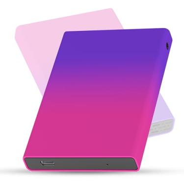 Imagem de Disco rígido externo de 1 TB – HDD portátil USB 3.0, unidade de armazenamento externo de 6 cm – disco rígido USB compatível com laptop, desktop, Mac, PS4 – multicolorido