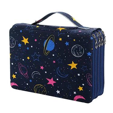 Imagem de Lbxgap Estojo organizador portátil colorido com 200 compartimentos com estampa para lápis de aquarela Prismacolor, lápis de cor Crayola, lápis Marco