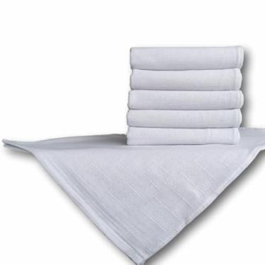 Imagem de Pano de Prato Banco Trabalhado Alvejado Kit com 12 Unidades Acabamento nos 4 Lados - Em Algodão Sem Estampa, Ideal para Artesanato Gourmet (68x50cm)