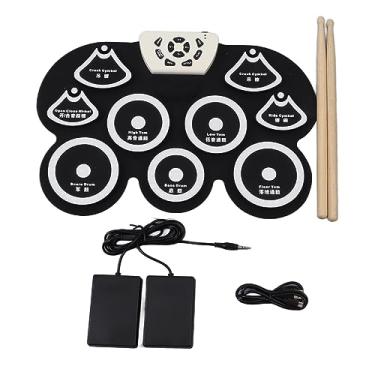 Imagem de Crianças Configuração de tambor eletrônico roll batr prática bloco de silicone macio com pedal de pé usb movido para crianças iniciantes aprendendo e jogando jogos de bateria