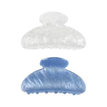 Imagem de ccHuDE 2 peças de grampos de cabelo de acrílico presilhas de cabelo de mármore médio antiderrapantes prendedores de mandíbula bonitos suportes de rabo de cavalo grampos de cabelo para mulheres meninas