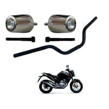 Imagem de Guidão Com Pezinho Cbx 250 Twister Preto  E Peso 2014 A 2022 - Manini,