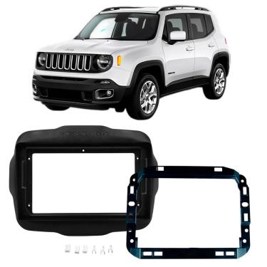 Imagem de Moldura Painel Central Multimidia 9 Polegadas Jeep Renegade 2015 à 2021 Preto Som