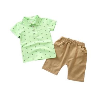 Imagem de Conjunto De Verão Para Meninos 2 Peças Roupa Infantil Camiseta E Short