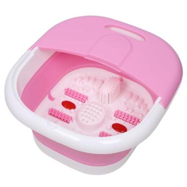 Imagem de Hidromassagem Spa Dos Pés Elétrico Massagem Bolhas Aquecimento Infravermelho Roletes 500w Rosa ou Cinza Voltagem 110V 7L (Rosa)