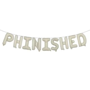 Imagem de Phinished Balloons, Ph.inisheD. Decorações de festa de formatura acabadas I'm Phinally Done para Ph.D. Grads and Survivors, Class of 2025 Parabéns Doctor Party Supplies, presente de doutorado (creme