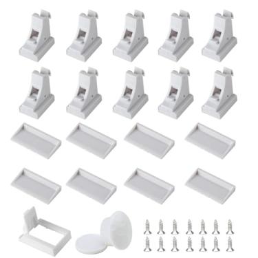 Imagem de Fechaduras magnéticas de armário para segurança infantil, fechaduras de gaveta à prova de bebês, travas magnéticas de segurança para portas para armários e gavetas, fácil instalação, sem necessidade