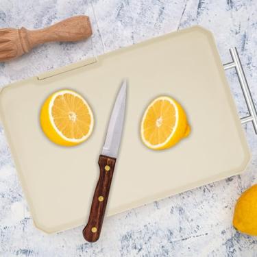 Imagem de Tábua de corte dupla face de aço inoxidável para cozinha, aço inoxidável 430 e PP, placa de corte antiderrapante para carne com função de moagem para cortar carne crua e cozida, 35 x 25 cm