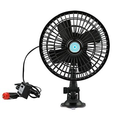 Imagem de Riloer Ventilador de resfriamento com 2 interruptores de velocidade de 24 V, ventilador de carro, uso para automóvel, caminhão, trailer, carro, barco e ônibus (12V/24V), ventilador de metal preto
