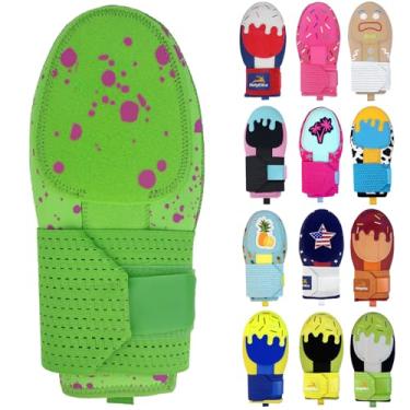 Imagem de Luva deslizante, luva deslizante de beisebol juvenil, luvas deslizantes de proteção de base, equipamentos de proteção de beisebol (verde fluorescente, jovem)