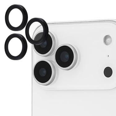 Imagem de Case-Mate Protetor de lente de câmera com anéis pretos de alumínio para iPhone 17 Pro Max/iPhone 17 Pro - vidro temperado duplo, antiarranhões - visualização Ultra HD com gravação noturna, compatível