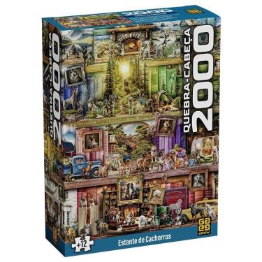 Imagem de Quebra-Cabeça 2000 Peças Estante De Cachorros