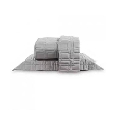 Imagem de Kit Colcha Casal 300 Fios Constantine - Marken Fassi Cinza