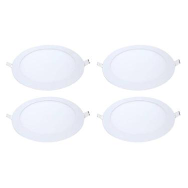 Imagem de Kit 4 Painel Led Embutir Redondo Luz Fria 6500K 24W 29Cm