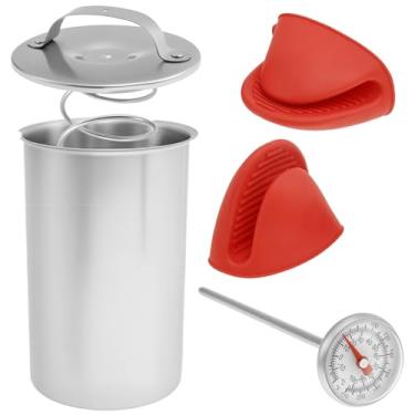 Imagem de Máquina de presunto, forma de espremedor de carne de aço inoxidável para carnes, máquina de presunto caseiro, ferramenta de prensa de carne com termômetro de cozinha e luvas de silicone para cozinha