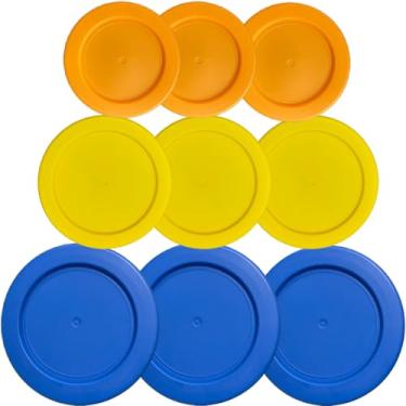 Imagem de Klare Ware Tampas/capas de substituição para 2, 4 e 7 xícaras para tigelas de armazenamento Pyrex, Anchor Hocking e KlareWare *Apenas tampas - recipiente de vidro não incluído* (pacote com 9 * três de