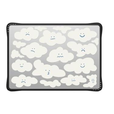 Imagem de CASETiFY Capa Impact MacBook Air de 13,5 polegadas (M2-M4) [cantos acolchoados de impacto/resistente a arranhões/aderência antiderrapante] - Nuvens fofas - preto transparente