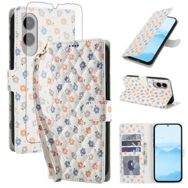 Imagem de Asuwish Capa de celular para Samsung Galaxy S25 Edge 5G carteira celular com protetor de tela de vidro temperado porta-cartão de flores com suporte para ID S25Edge 25S S 25 25Edge 6.66 2025 flores