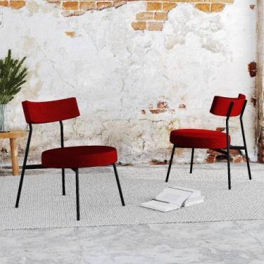 Imagem de Conjunto 2 Poltronas Estofadas Stout Tecido Sintético Est.Preta - Meta