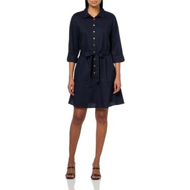 Imagem de Nautica Vestido feminino de manga comprida com colarinho e botão, Céu noturno, GG