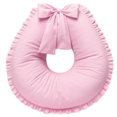 Imagem de Almofada Amamentação menina Extra Grande Algodão Babado Rosa - MONZILL