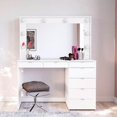 Imagem de Penteadeira Camarim Las Vegas 7 Gavetas Branco Politorno Móveis