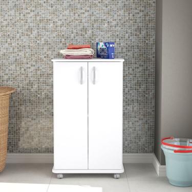 Imagem de Armário Multiuso Limeira 2 Portas e 4 Prateleiras Branco Politorno Móveis