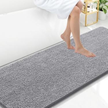 Imagem de Arotive Tapetes de banheiro 70 x 24, tapetes de banho de chenille felpudos absorventes extramacios, laváveis na máquina, tapetes de banho antiderrapantes para banheiro, banheira e chuveiro, acessórios