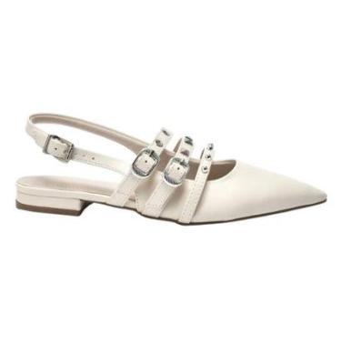 Imagem de Sapatilha Slingback de Tiras Feminino Via Marte 144-007-01 Bege-Feminino