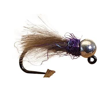 Imagem de Region Fishing Tungstênio roxo Hot Spot Jig Head Fly Euro Nymph amarrado em ganchos Hanak – Pacotes de 6 quilates (Gancho #16)