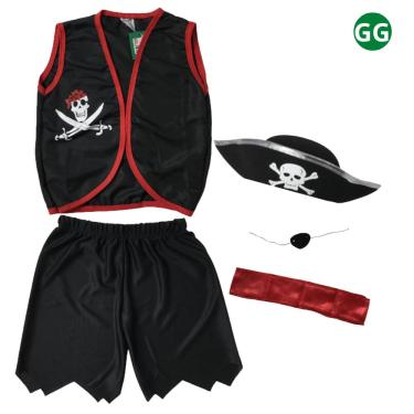 Imagem de Kit Fantasia Pirata Menino Infantil GG