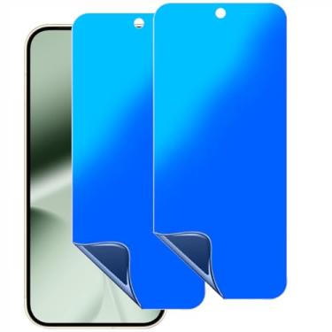 Imagem de YIEDBCX Pacote com 2 protetores de tela para Google Pixel 10 Pro XL /9 Pro XL fosco privacidade antiespião, antirreflexo, antiluz azul, gradiente azul