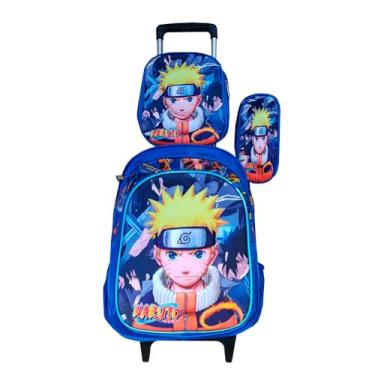 Imagem de Kit Mochila Infantil Personagem em 3Dcom Rodinhas Escolar Infantil + Lancheira Térmica + Estojo Menino