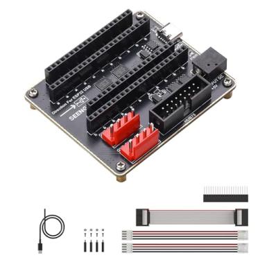 Imagem de Placa adaptadora de matriz RGB para ESP32-S3-DevKitC-1 e ESP32-DevKitC V4 conecta com telas de matriz LED RGB, placa de driver de painel LED HUB75 com entrada de alimentação dupla, fonte USB-C/DC 5V