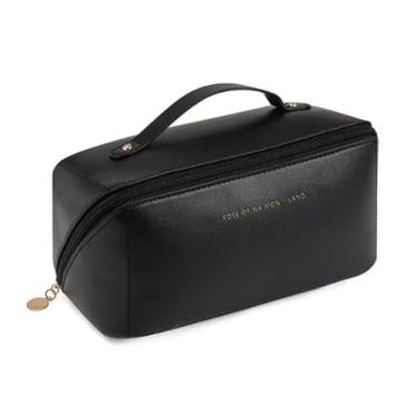 Imagem de Bolsa Necessaire Feminina Organizador Maquiagem Viagem Blogueira (Preto)