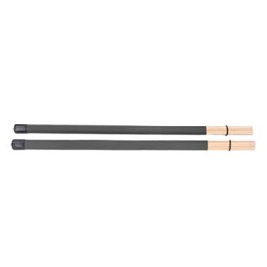 Imagem de Domary Drum Brush Bamboo Percussion Tool Set Kit para Kit de Bateria e Tambor de Jazz (Preto)