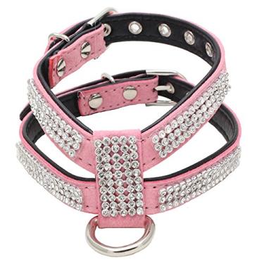 Imagem de Newtensina Peitoral fashion para cães com Diamantes Cute Girl Bling para cães pequenos - rosa - P